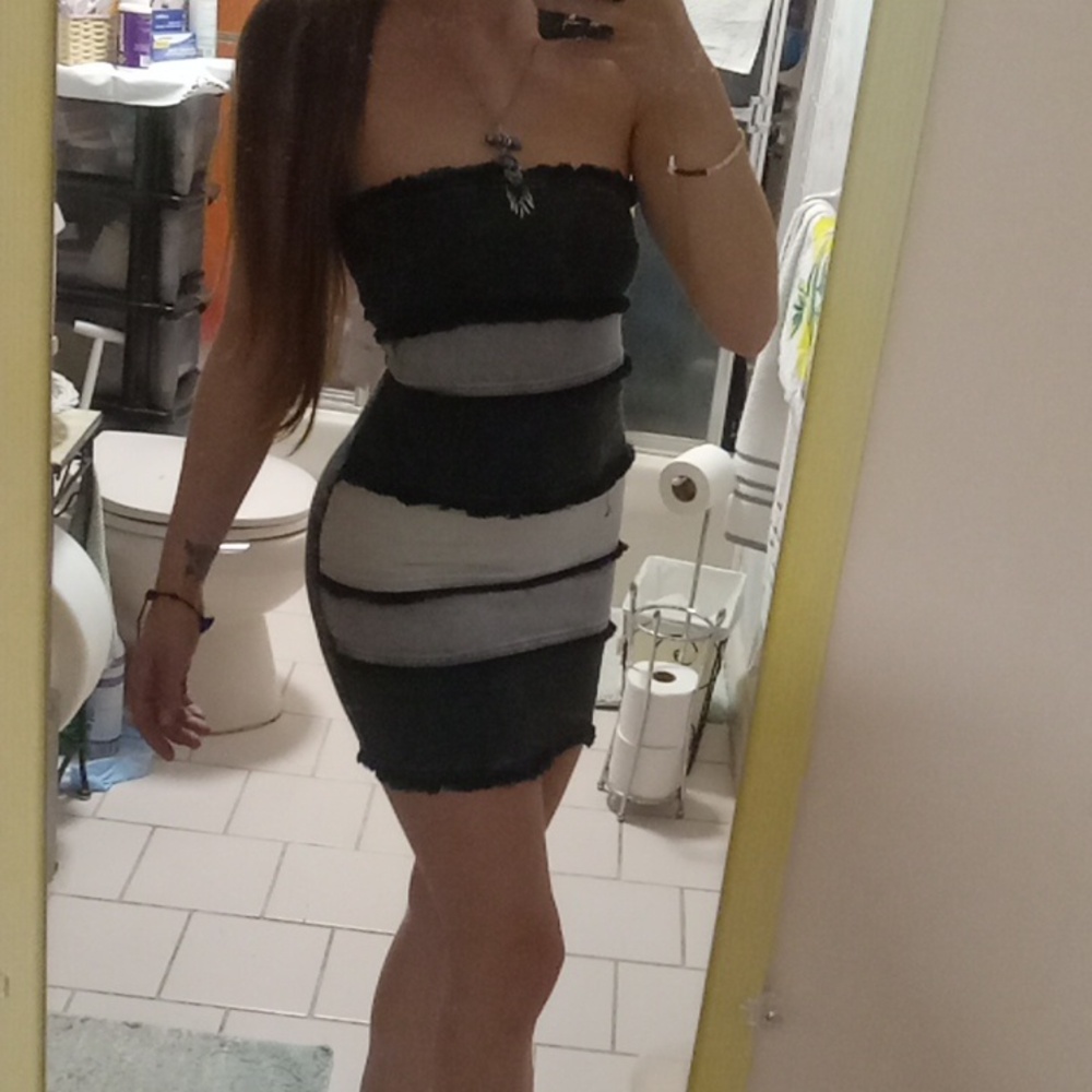 XSmall Mini dress all Denim zip up Club Dress Forever 21